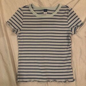Old Navy size 14-16 striped, dark blue, teal, white, and purple